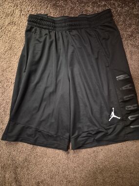 Jordan Black Athletic Basketball Shorts with White Jumpman